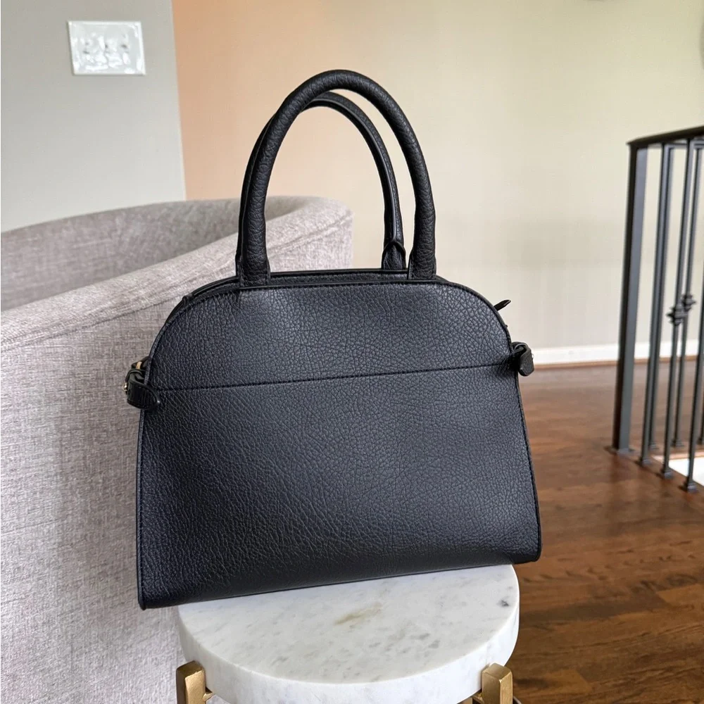 Classic Black Leather Dome Satchel - Unbranded( Banana Republic Factory)